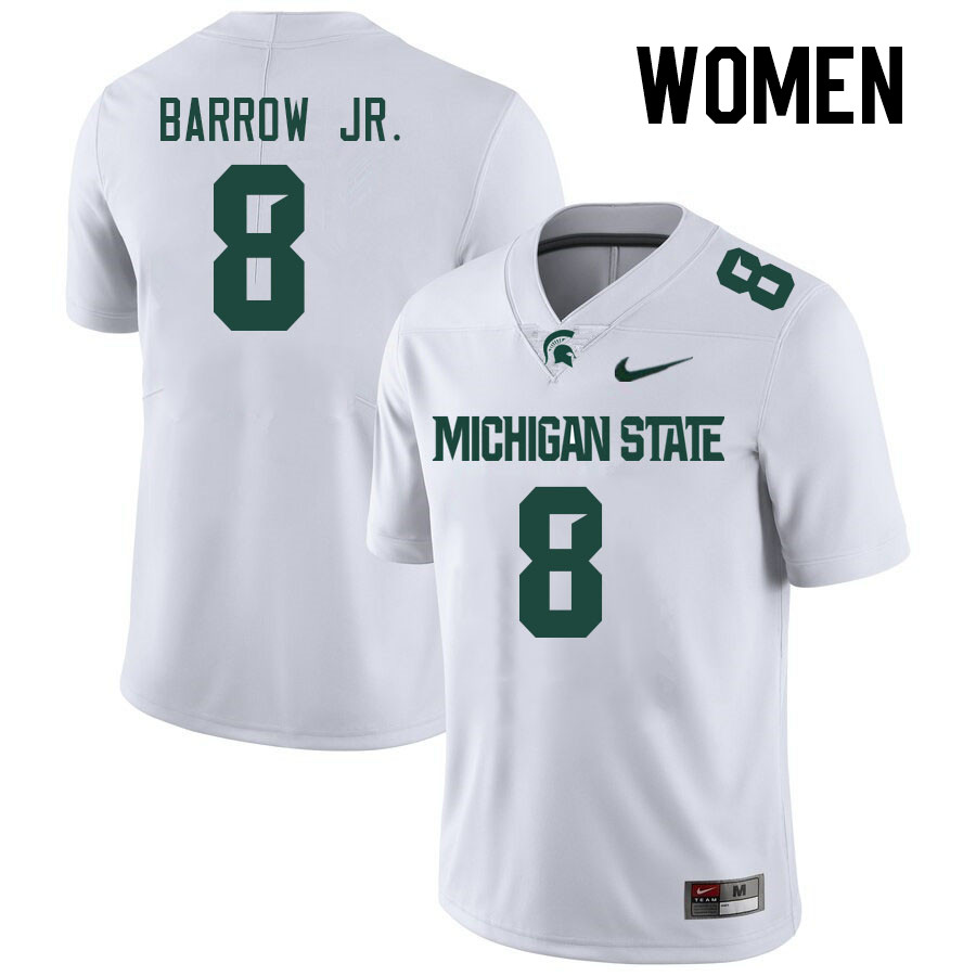Women #8 Simeon Barrow Jr. Michigan State Spartans College Football Jerseys Stitched-White
